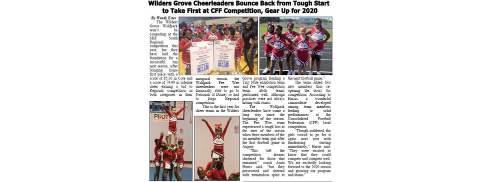 Wilder's Grove Cheer in the News